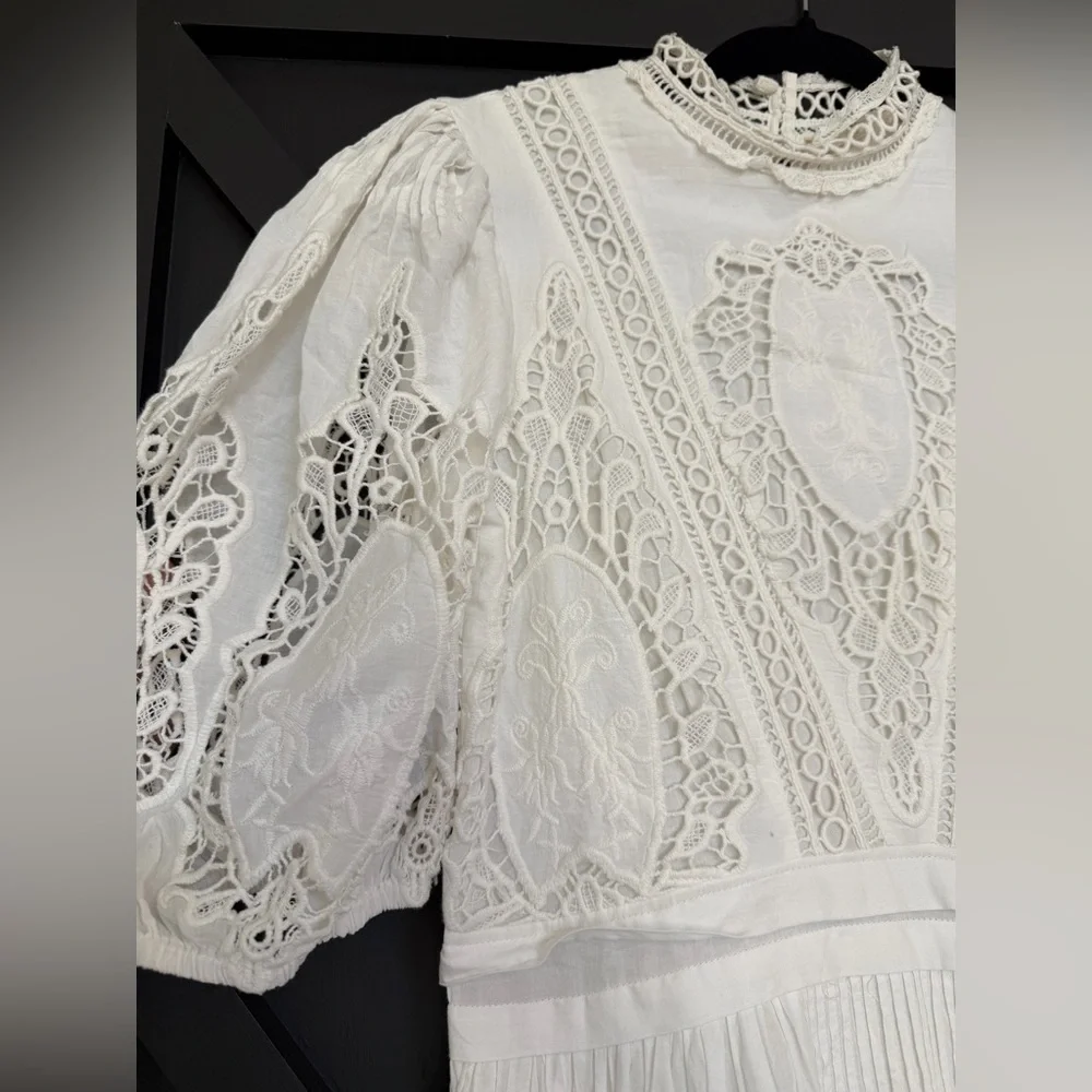 NWT Forever That Girl Mock-Neck Lace Maxi Dress in White, Size Small - Picture 9 of 15